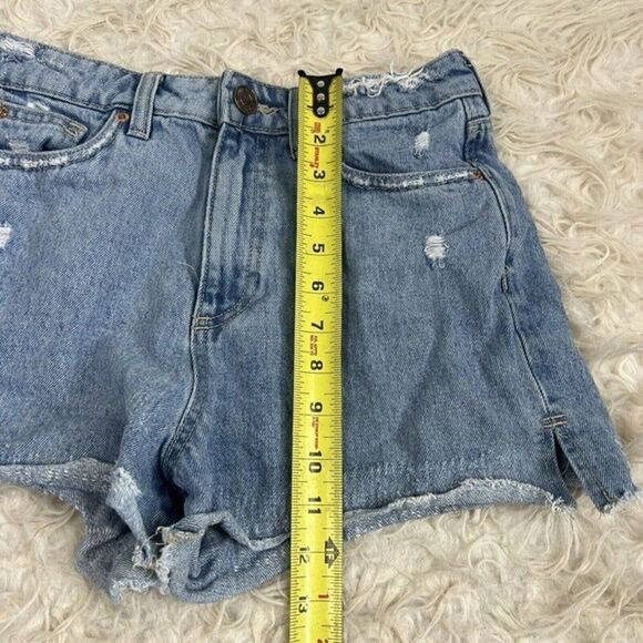 River Island Womens Raw Hem Distressed Denim Short Shorts Light Blue Size US 8 - Picture 5 of 9